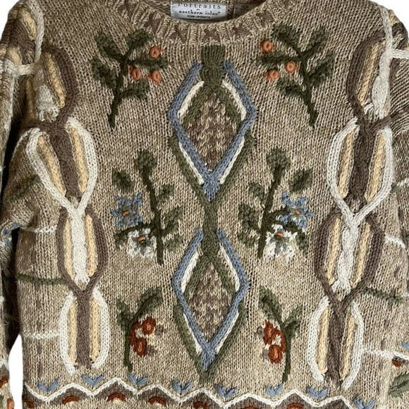 Portraits Northern Isles Vintage 1980's Hand Knitted Sweater - Picture 3 of 6